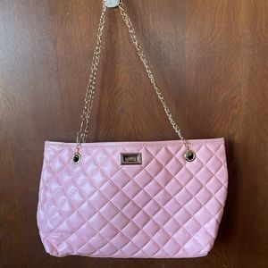 Pink quilted purse